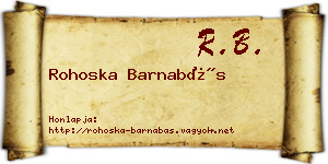 Rohoska Barnabás névjegykártya