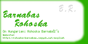 barnabas rohoska business card